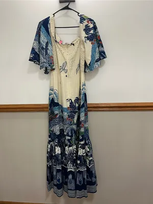 NWT Farm Rio Tropical Tiles Midi Dress Size Large thumbnail 3