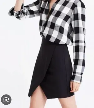 Madewell Silk Black Parkway Mini Skirt thumbnail 1