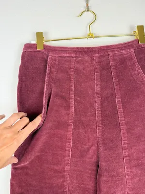 Prairie Underground Yr Arrow Pants Burgundy Wine Corduroy Wide Leg Size Small thumbnail 4