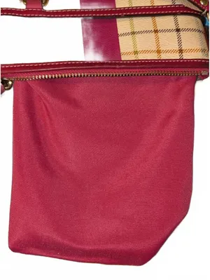 Coach Heritage Plaid Crossbody Bag with Pink Varsity Stripe Trim thumbnail 12