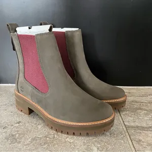 Timberland Courmayeur Valley Chelsea Boots, Olive Nubuck, Size 7.5 New in Box thumbnail 13