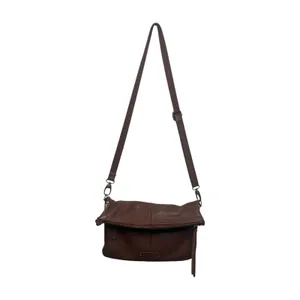 Lucky Brand Crossbody Brown Pebbled Leather Foldover Purse Bag Convertible Hobo thumbnail 14
