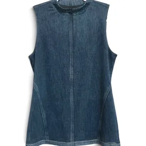 Rag & Bone Miramar Mockneck Top Petra‎ Blue Denim Print Stretch Mesh Tank S NWT thumbnail 2