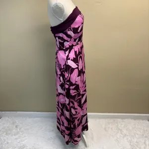 Anthropologie Jo Faulkner Strapless Pink Red Floral Dress Size 10 thumbnail 5