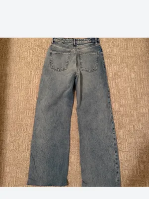 Zara Light Blue Distressed Straight leg jeans thumbnail 4