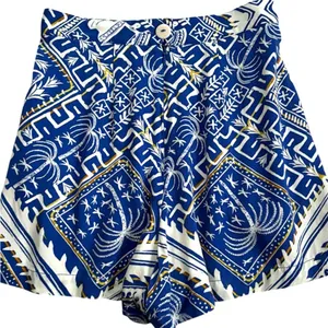 EUC Anthropologie Cory Lynn Calter Everly Blue Palm Tree Motif Size XS thumbnail 10