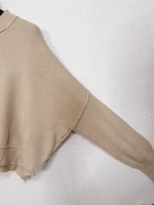 Miss Sparkling Beige Dolman Sleeve Relaxed Oversized Knit Sweater NWOT thumbnail 5