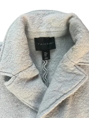Tahari Double-Breasted Pale Gray Pea Coat thumbnail 2