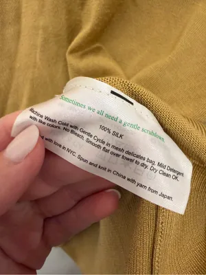 M.M. LaFleur Leo Pullover 100% Silk Jersey Polo Sweater‎ Mustard Size Medium thumbnail 3