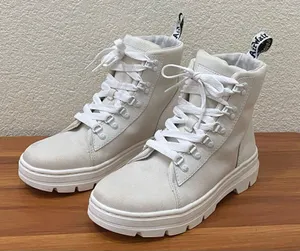 DR. MARTENS Combs Platform Boots in White Ajax+Extra Tough Poly Lace Up Boots 8 thumbnail 2