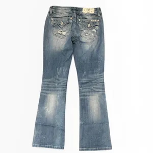 Miss‎ Me Signature Bootcut Jeans Medium Wash Bling Flap Size 26x28 Short Y2K thumbnail 2