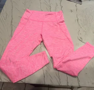 Cabana by Crown & Ivy Pink Space Dye High Waisted Athletic Leggings Pockets Med thumbnail 1