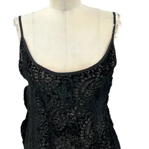 Free People Intimately Black‎ Burnout Velvet Slip Dress Size XS thumbnail 2