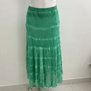 NEW METROWEAR Crinkle Madi tiered Skirt Green SMALL beach Boho Hippie Peasant thumbnail 4