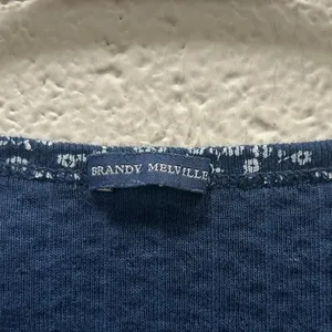 Brandy Melville Blue Floral Zelly Top one size thumbnail 4