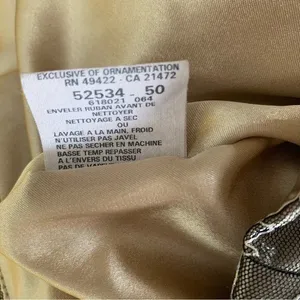 Jessica McClintock Gold Strapless Fit Flare Dress Floral Overlay Party‎ 2 Retro thumbnail 11