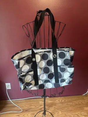 thirty-one Black and White Large Polka Dot Tote thumbnail 8