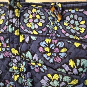 Vera Bradley Tote Indigo Pop‎ Toggle Closure Blue Flower Book Shoulder Beach Bag thumbnail 3