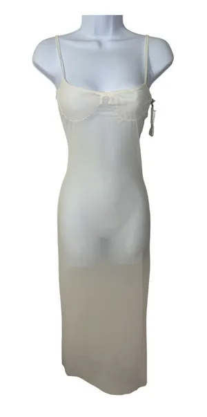 WeWoreWhat Scoop Back Maxi Power Mesh Dress in Off White szXS thumbnail 1