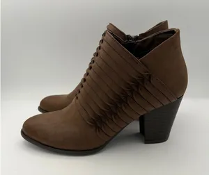 Women’s Fergalicious Size 8 Brown Leather Ankle Boots thumbnail 1