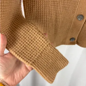 Banana Republic Tan Aire Wool Blend Cardigan Small Waffle Knit‎ GUC thumbnail 3