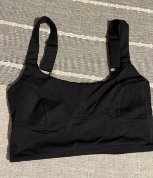 NOLI Black Sports Bra Tank Top Square Neck Adjustable Straps‎ Medium thumbnail 1