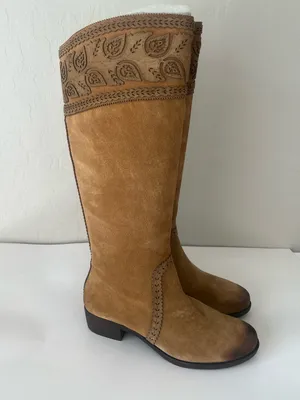 Nurture Tall Suede Boots with Paisley Tooled Detailing NEW 10 boho style paisley thumbnail 7