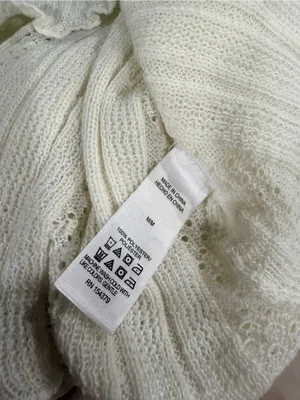 NWT Aeropostale Size M Ivory Pointelle Knit Cropped Stretch Lace Cardigan Y2K thumbnail 11