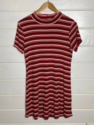 Wild fable red black white striped ruffle too sundress thumbnail 4
