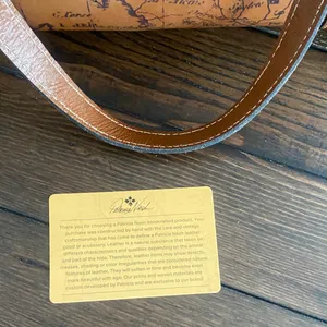 Patricia Nash Benvenuto Italy Map Brown Leather Antique Brass Xlarge Tote Bag thumbnail 10