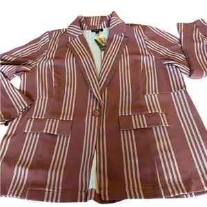NWT Torrid Lightweight Boyfriend Blazer Pink/ White/ Stripe Size 2X thumbnail 14