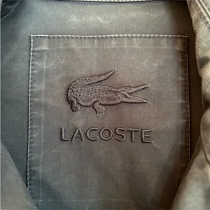 LACOSTE Navy Blue Cropped Waxed Canvas Trench Coat Utility Jacket Sz 40 thumbnail 6