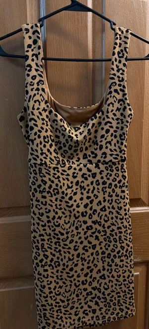 Cheetah print dress Tan thumbnail 2