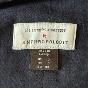 Anthropologie Size 2 Black Wide Leg‎ Pin stripped Jumpsuit thumbnail 7
