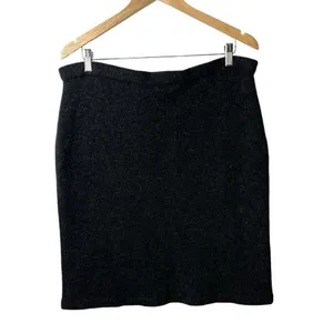 Lauren Ralph Lauren Petite Womens Lambswool Charcoal‎ Pencil Knit Skirt Large thumbnail 2