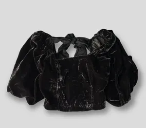 Free People 'Marie' Velvet Open Back Top thumbnail 4