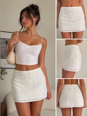 Urban Outfitters White Embroidered Mini Skirt Cottagecore Coquette‎ Size S thumbnail 2