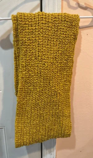 Handmade Knit Scarf in Mustard Yellow thumbnail 1
