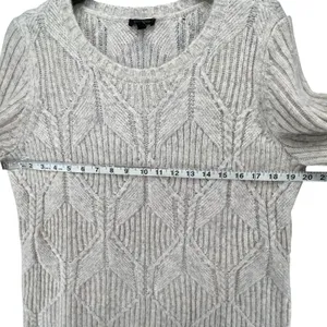 Talbots Sweater Womens XL‎ 0X Cream Diamond 3D Knit Pullover Cottage Fisherman thumbnail 5
