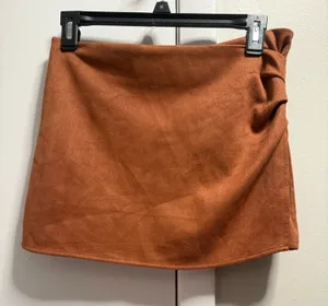 Rust Faux Suede Mini Skirt Orange Size M thumbnail 1