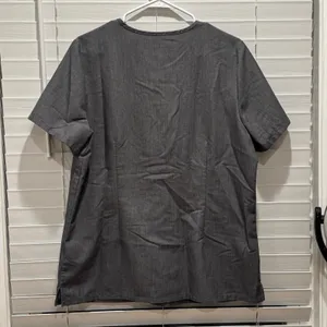 Lot of 2 FIGS Technical‎ Scrub Top Charcoal Gray V-Neck Short Sleeve Size L thumbnail 5