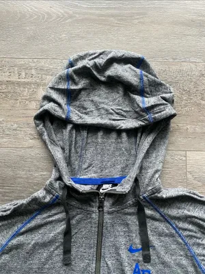 Nike Air Force Falcons Gray Full Zip Hoodie Womens Sz Large Football Military thumbnail 5