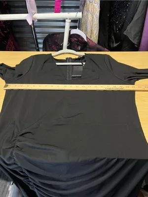 ELOQUII Black Ruched Draped Long Sleeve Maxi Dress Size 18 NWT thumbnail 15