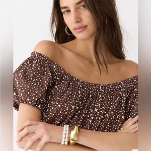 J. Crew Drop-waist cotton poplin mini dress in mocha floral Size 10 New thumbnail 4