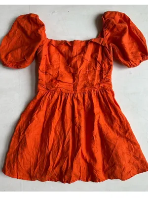 Reformation Zula Linen Mini Dress in Orange 12 thumbnail 5