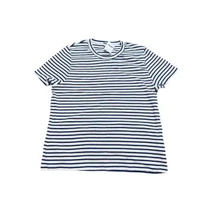 NWT J.Crew Striped Ribbed Crewneck Tee Navy Blue White Size XL Causal‎ Basics thumbnail 2
