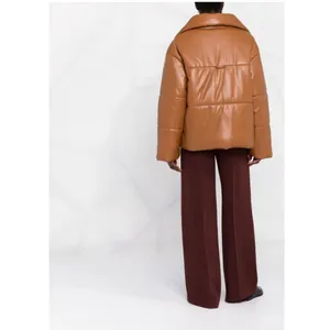 NANUSHKA Hide Quilted Padded Vegan Leather OKOBOR Jacket Brown SMALL thumbnail 5