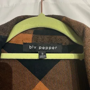 Blu Pepper Orange Plaid Buffalo Print Shacket Sz S thumbnail 6