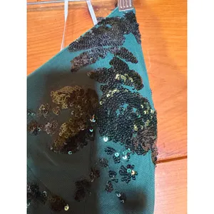 NWT Lulus Valhalla Forest Green Sequin Lace-Up Maxi Dress Glam Holiday Size M thumbnail 8