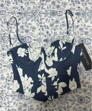 Navy Rose White Fox Boutique In The Morning Bustier thumbnail 1